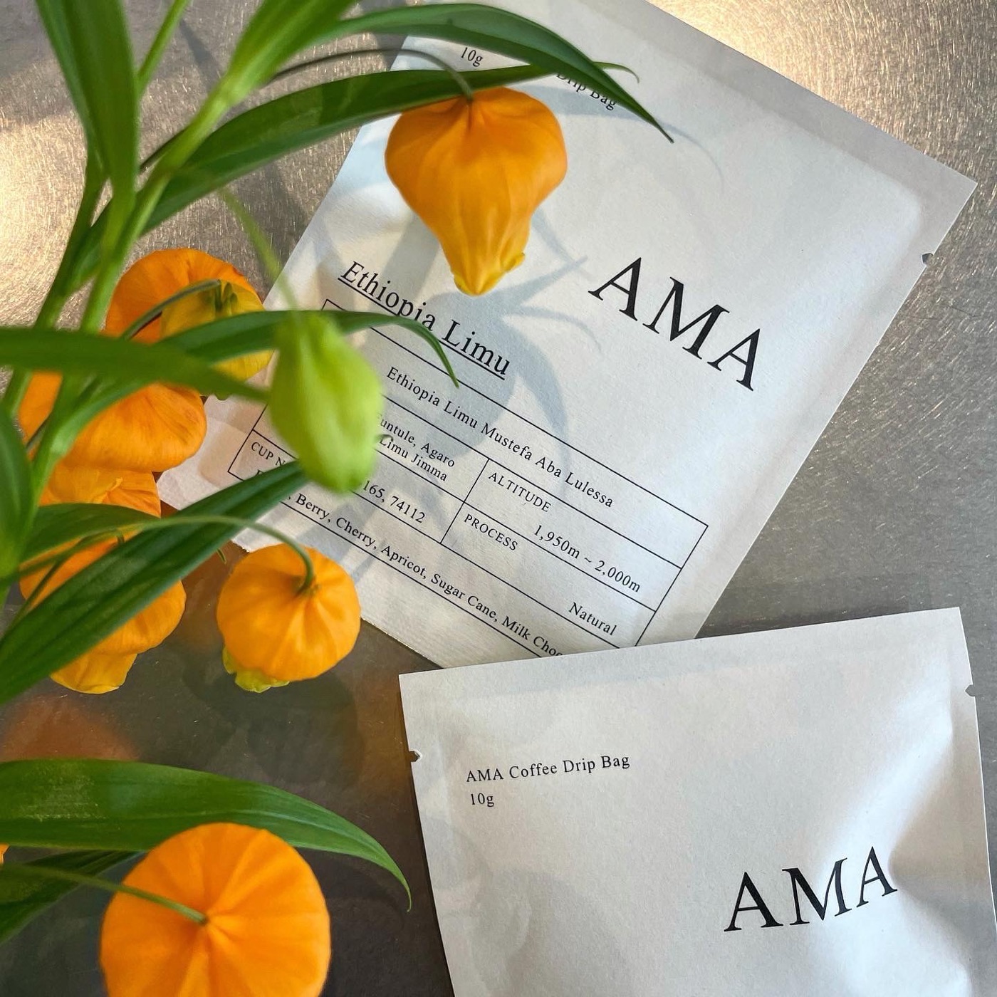 AMA 드립백과 싱글 오리진 원두 봉투